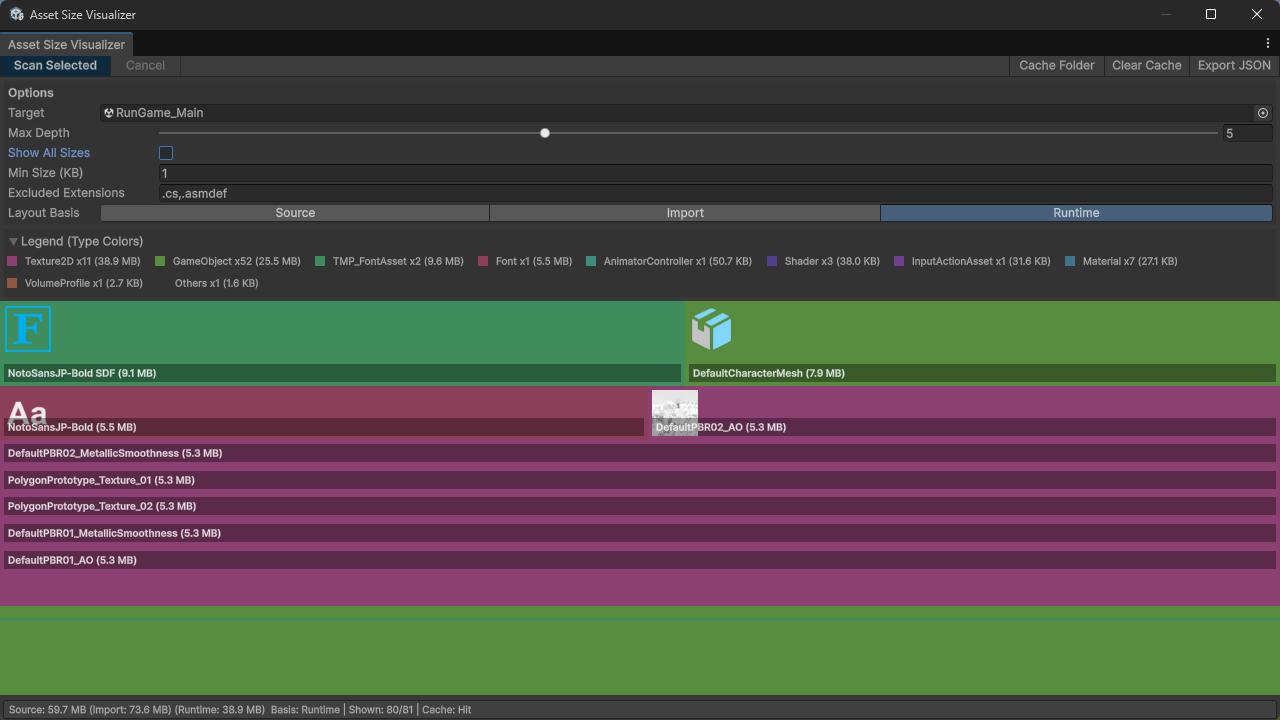 Asset Size Visualizer Interface